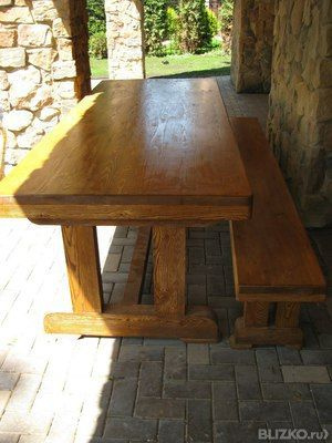 Деревянный стол в беседку (71 фото)
