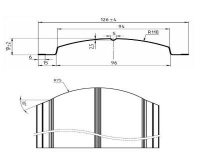 Штакетник металлический МП ELLIPSE 19х126 х0,45, прямой/фигурный верх