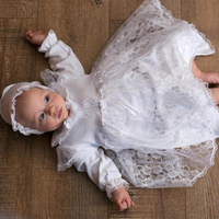 Крестильное платье и чепчик для девочки Little People рост 62, 68