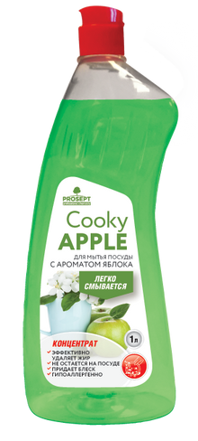 Гель для мытья посуды вручную Cooky Apple с ароматом яблока 1 л
