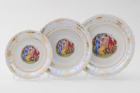 Набор тарелок на 6 персон 18 предметов Мадонна Перламутр, Соната 07160119-0676, Leander