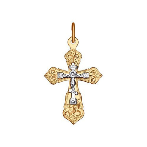 Нательный крест из золота с гравировкой SOKOLOV, арт. 121224