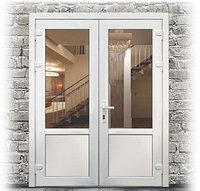 Пластиковая дверь входная двухстворчатая VEKA 1700х2200