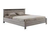 Двуспальная кровать Денвер Риббек серый / Камень темный, 180х200 см, С основанием, С подъемным механизмом