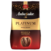 Кофе в зернах AMBASSADOR Platinum 1 кг арабика 100%