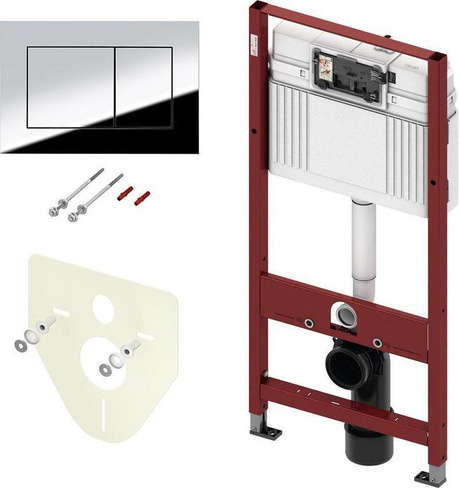 Инсталляция для подвесного унитаза TECE 940012 кнопка хром глянец