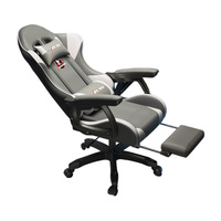 Игровое кресло Yipinhui DJ-06 eSports, 3 Gen, сталь, подставка для ног, серый/белый