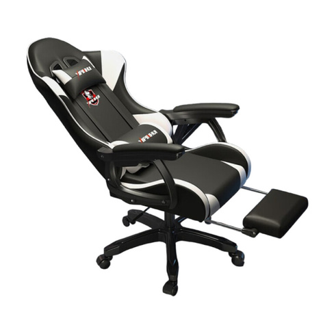 Игровое кресло Yipinhui DJ-06 eSports, 2 Gen, алюминий, подставка для ног, черный/белый