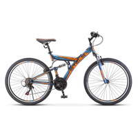 Велосипед Stels Focus 26" V 18 sp V030, темно-синий/оранжевый (LU086305)