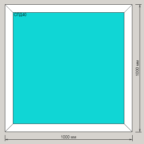 Окно ПВХ PLAFEN пятикамерное 1000х1000 одностворчатое глухое
