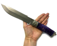 Нож Бизон, BOHLER S390, стабилизированная карельская береза Ножи Александра Петрова