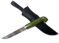 Финский нож Пуукко, кованая 95х18, карельская береза Русский Молот