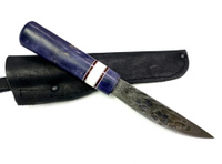 Якутский нож, дамасская сталь, стабилизированная карельская береза Ножи Александра Петрова