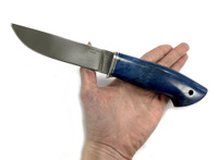Нож Носорог, Х12МФ, стабилизированная карельская береза, синий цвет МП