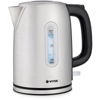 Чайник электрический Vitek 1140-VT, 2200Вт, серебристый матовый и черный