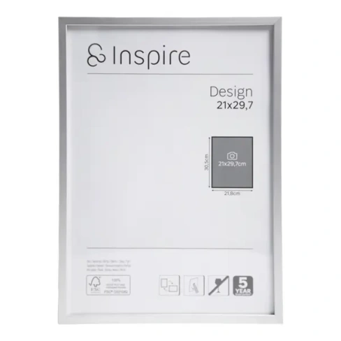 Рамка Inspire Design 21x29.7 см алюминий цвет серебро INSPIRE None