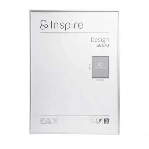 Рамка Inspire Design 50x70 см алюминий цвет серебро INSPIRE None