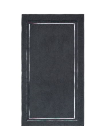 Пляжное полотенце из хлопковой махры с узором в рамке Coincasa, серый