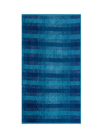 Полосатое хлопково-велюровое пляжное полотенце Coincasa, синий