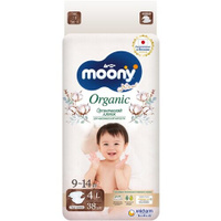 Подгузники детские Moony Organic 4 L 9-14 кг, 38 шт