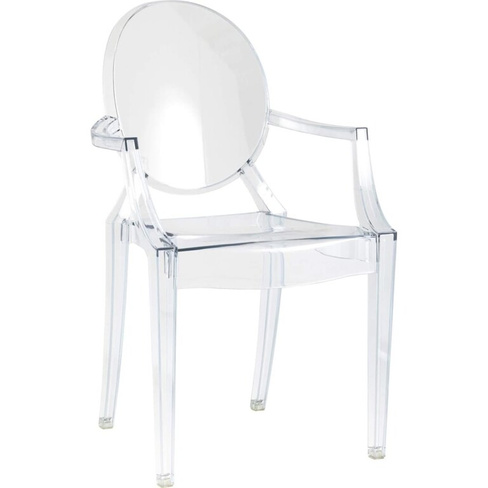 Обеденный стул для кухни Стул Груп ghoс подлокотниками, пластик, прозрачный