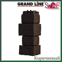 Угол фасадный наружный Grand Line Крупный камень Коричневый