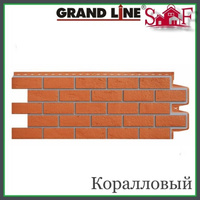 Фасадная панель Grand Line Состаренный кирпич Премиум Коралловый 0,39 м2