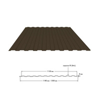 Профлист С8 0,35 мм RAL8017 шоколадно-коричневый