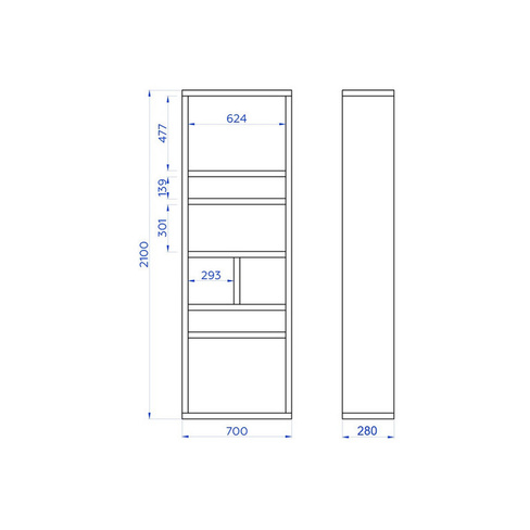 Стеллаж SIMPLE 280x700x2100 мм кашемир