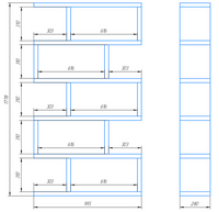 Стеллаж SNAKE 280x1590x1590 мм кашемир