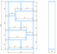 Стеллаж Glazgo 280x1100x2100 мм кашемир