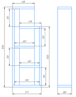 Стеллаж Disko 280x580x1590 мм кашемир