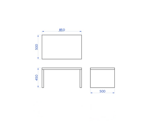 Стол WERNER 500x850x450 мм кашемир