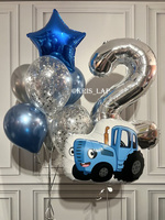 шар синий трактор на день рождение мальчика