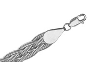 Цепь серебряная Krastsvetmet, плетение Миндалина косичка из 5-и цепочек