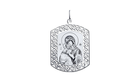 Подвеска-иконка серебряная Sokolov «Лик Божией Матери Владимирской»