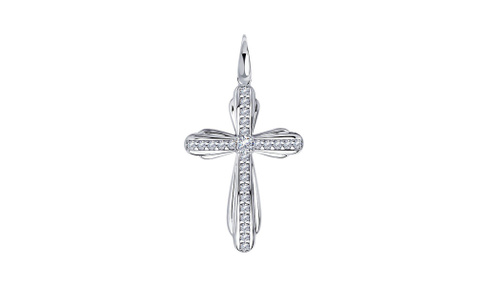 Крест серебряный Diamant с фианитами