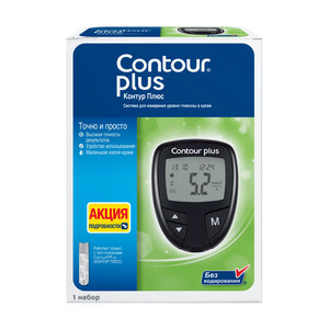 Contour Plus Глюкометр для измерения уровня глюкозы в крови Ascensia Diabetes Care