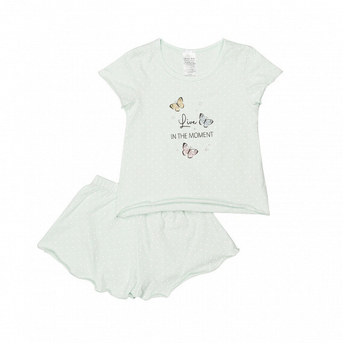 Пижамка легкая для девочки - футболка и шорты 1850-11 (98 см) Linas baby