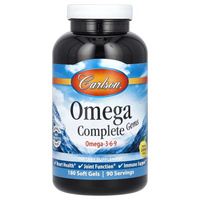 Омега-3-6-9 Carlson Omega Complete Gems с лимонным вкусом, 180 таблеток