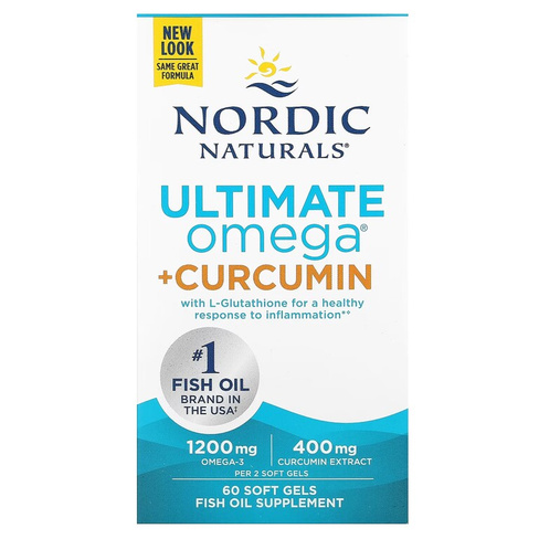 Nordic Naturals Ultimate Omega + куркумин 60 мягких таблеток