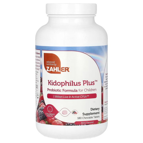 Пробиотическая формула для детей Zahler Kidophilus Plus с ягодами, 180 жевательных таблеток