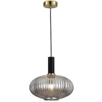 Подвесной светильник Moderli boise дымчатый серый, черный, латунь металл, стекло