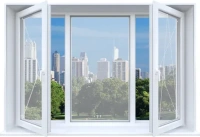 Окно трехкамерное Rehau Blitz-New 1415x2050 трехстворчатое