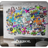 Флизелиновые фотообои Verol граффити 400x283 см, 4 полосы, разноцветный