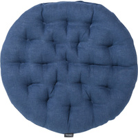 Подушка на стул Tkano Essential круглая, из стираного льна, синего цвета, 40x40x4 см TK22-CP0005