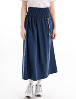 Детализированная юбка с эластичной резинкой на талии, темно-синяя Kayra