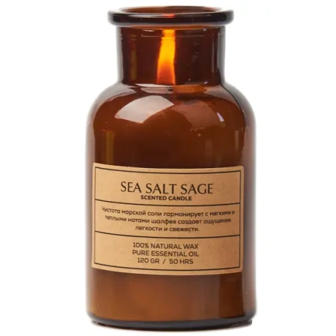 Свеча ароматизированная Sea Salt Sage коричневый 10.5 см Без бренда None