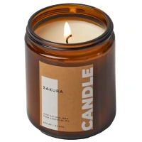 Свеча ароматизированная Sakura коричневый 9 см Без бренда None