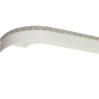 Карниз шинный двухрядный «Грация» в наборе 240 см пластик цвет белый глянец DOMLEGRAND карниз